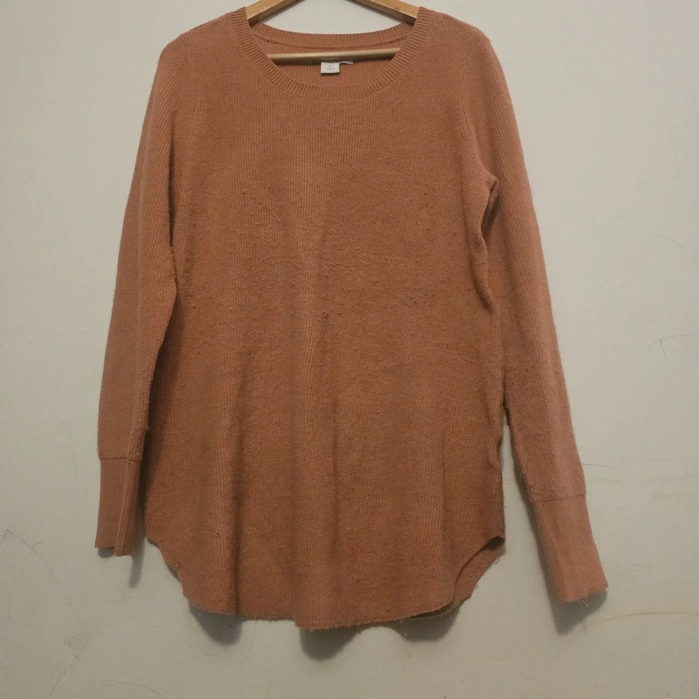 Natural Reflections‎ Tunic Sweater Womens Size M Rust Long Sleeve Rounded Hem